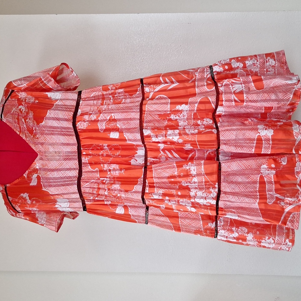 NWT Urban Outfitters Orange Pippa Chiffon Tiered Mini Dress Size XS